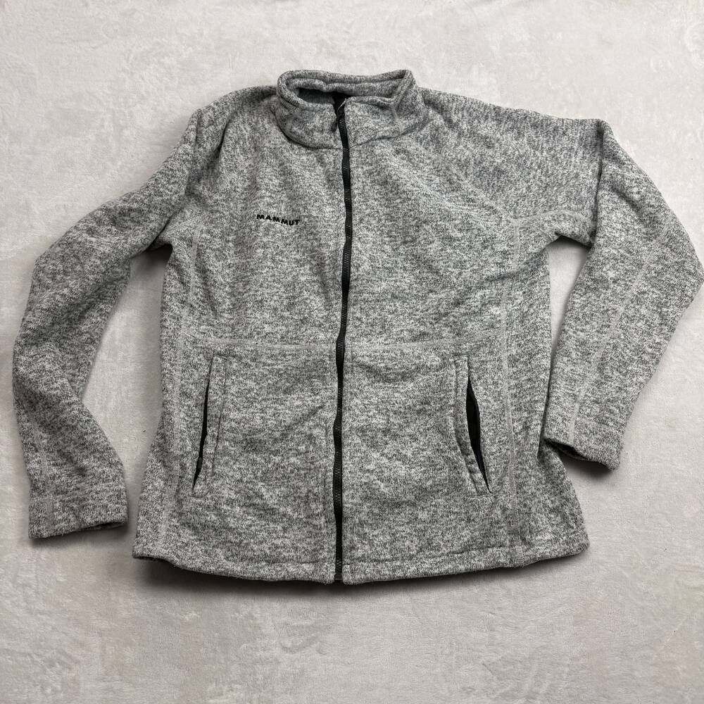 Mammut Full Zip Fleece Jacket Men's Grey Size XL Knit Outdoor Gorpcore